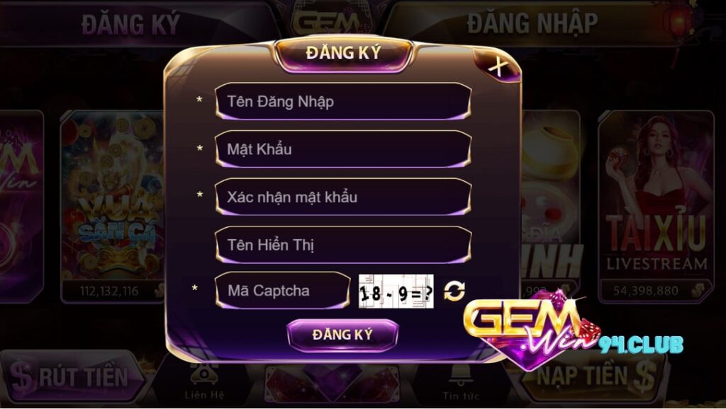 Cách đăng ký mở tài khoản Gemwin